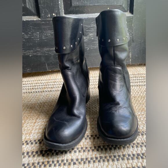 Harley-Davidson Studded Womens Biker Motorcycle‎ Riding Boots Black Leather 39 8 - Picture 3 of 11